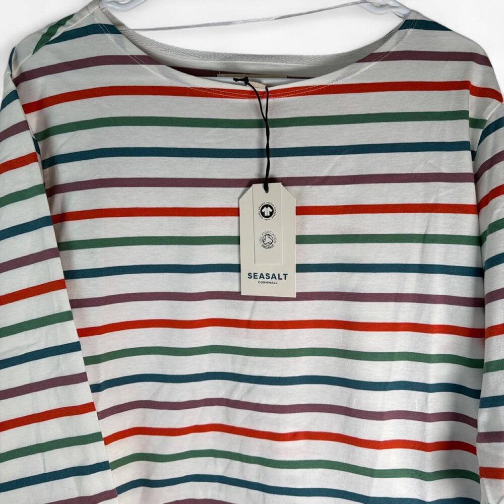 Seasalt Cornwall - NWT 3/4 Sleeve Top Organic Cotton Sailor Top - Size US 12